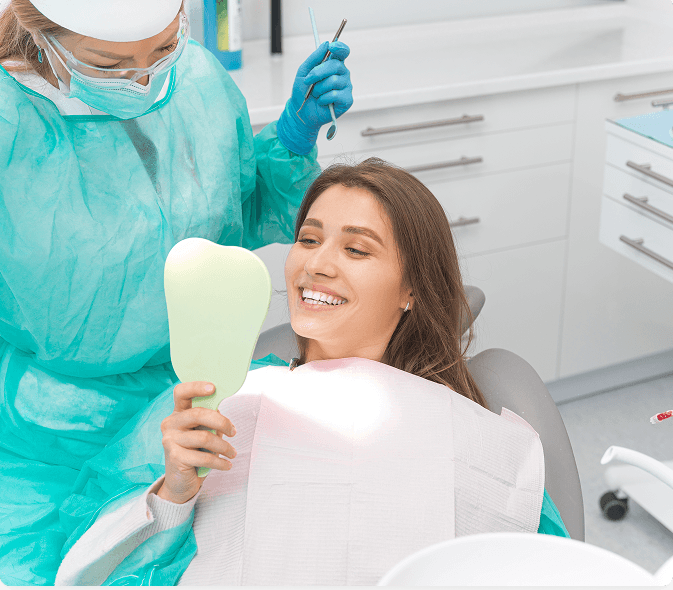 Dentist discussing exam results with a patient